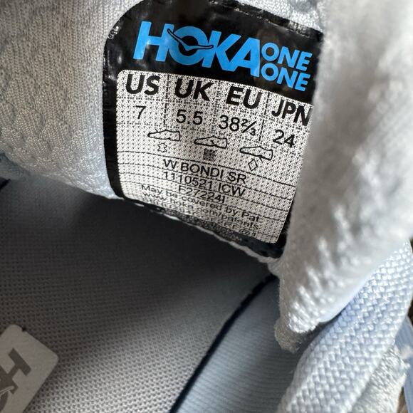 HOKA One Bondi SR Work Shoes Blue Women’s Size 7 Slip Resistant Sneakers Running - Picture 13 of 15